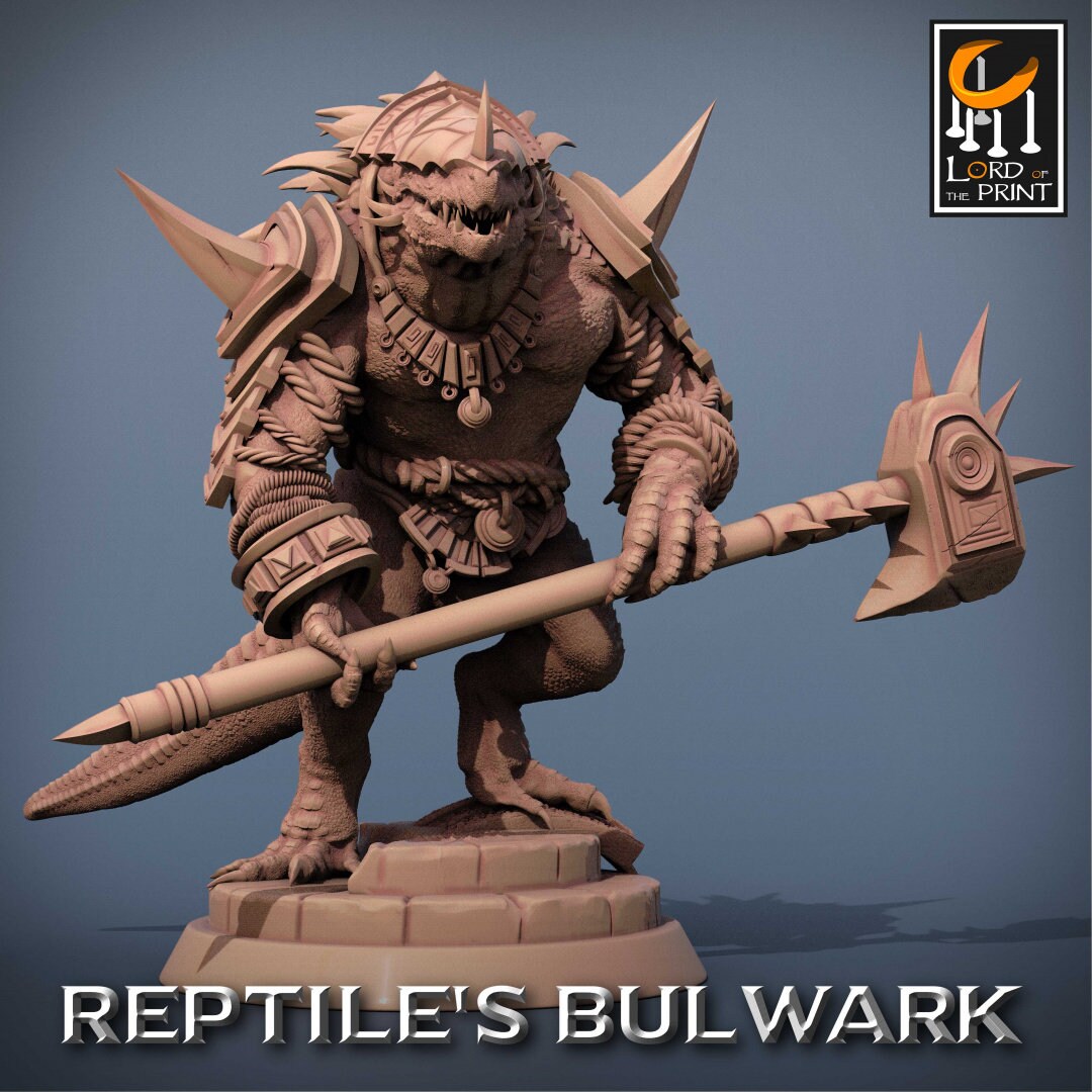 Lizardmen | RPG Miniature for Dungeons and Dragons|Pathfinder|Tabletop Wargaming | Humanoid Miniature | Lord of the Print