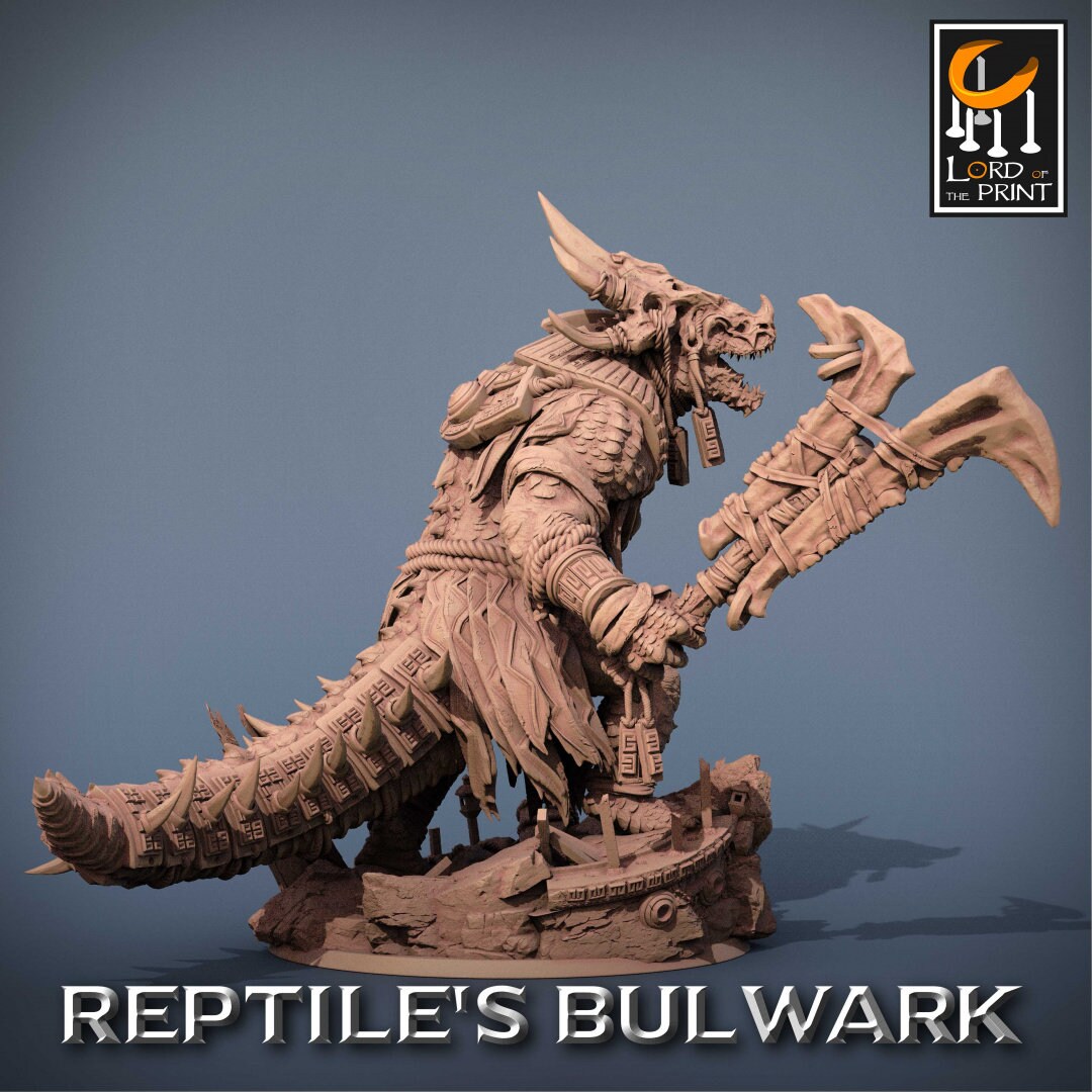 Lizardmen Bodyguard | RPG Miniature for Dungeons and Dragons|Pathfinder|Tabletop Wargaming | Humanoid Miniature | Lord of the Print