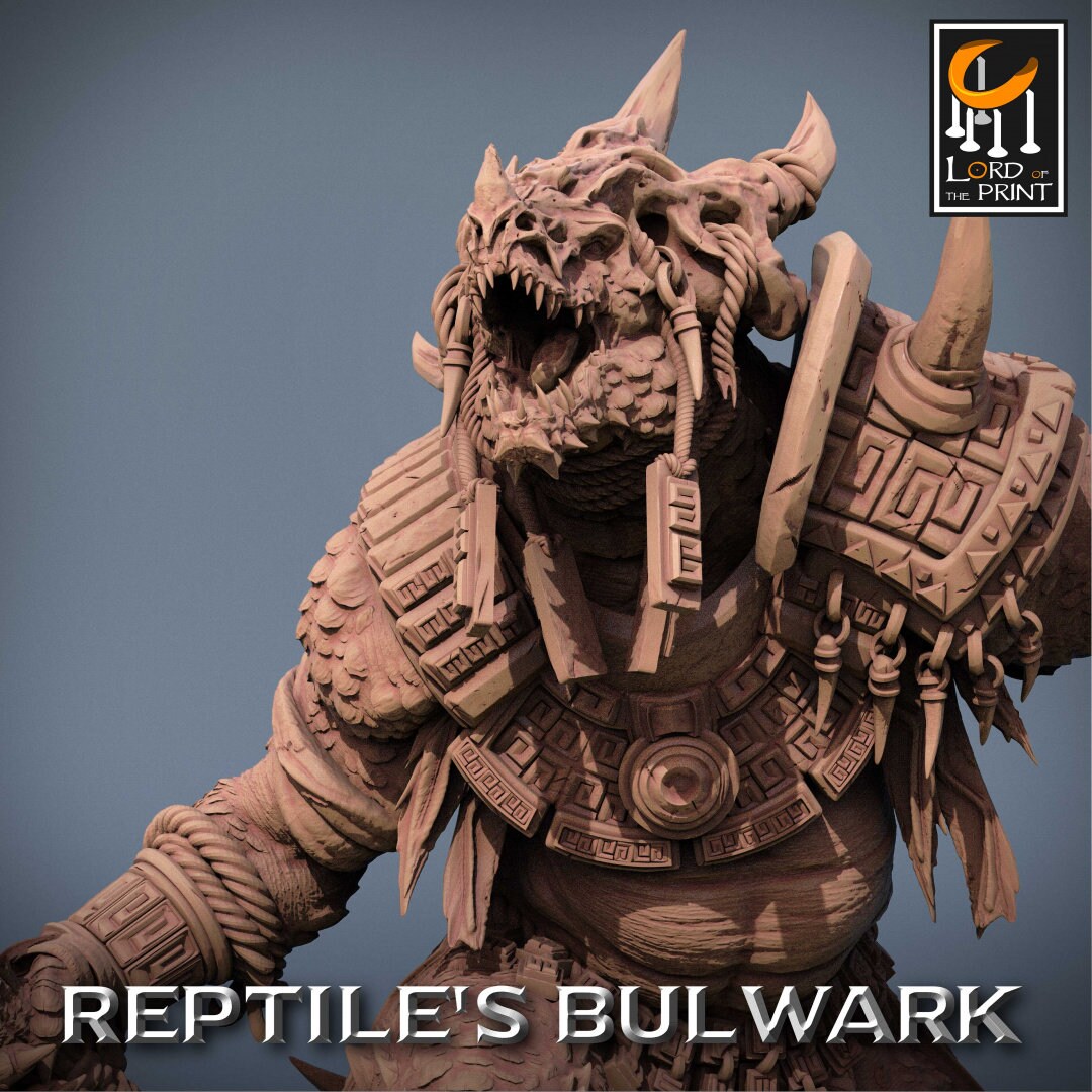 Lizardmen Bodyguard | RPG Miniature for Dungeons and Dragons|Pathfinder|Tabletop Wargaming | Humanoid Miniature | Lord of the Print