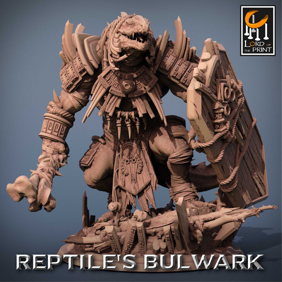 Lizardmen Bodyguard | RPG Miniature for Dungeons and Dragons|Pathfinder|Tabletop Wargaming | Humanoid Miniature | Lord of the Print