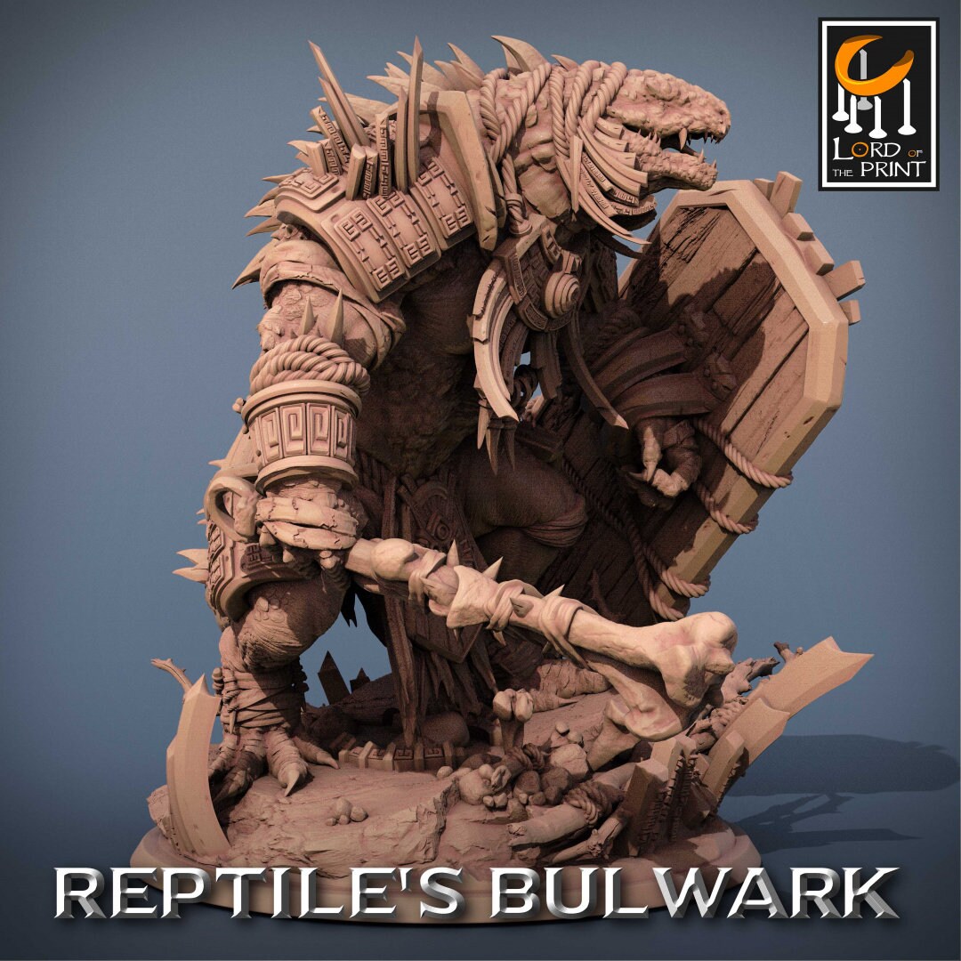 Lizardmen Bodyguard | RPG Miniature for Dungeons and Dragons|Pathfinder|Tabletop Wargaming | Humanoid Miniature | Lord of the Print