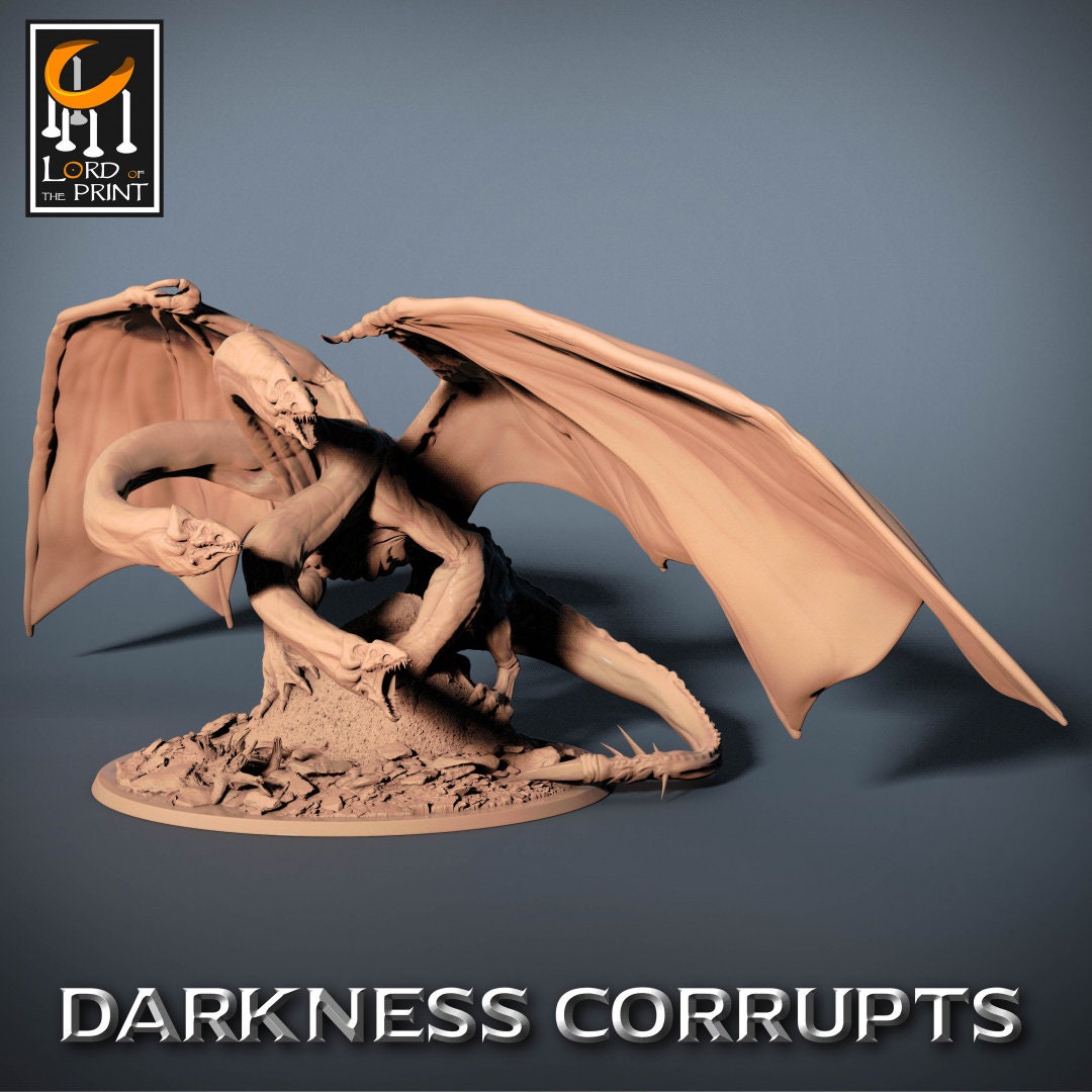 Darknight Hydra | RPG Miniature for Dungeons and Dragons|Pathfinder|Tabletop Wargaming | Dragon Miniature | Lord of the Print