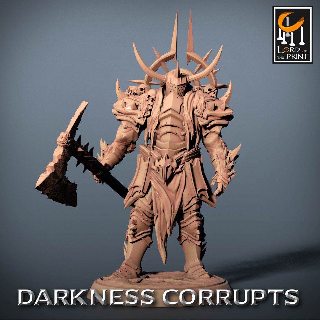 Axe Darknights | RPG Miniature for Dungeons and Dragons|Pathfinder|Tabletop Wargaming | Humanoid Miniature | Lord of the Print