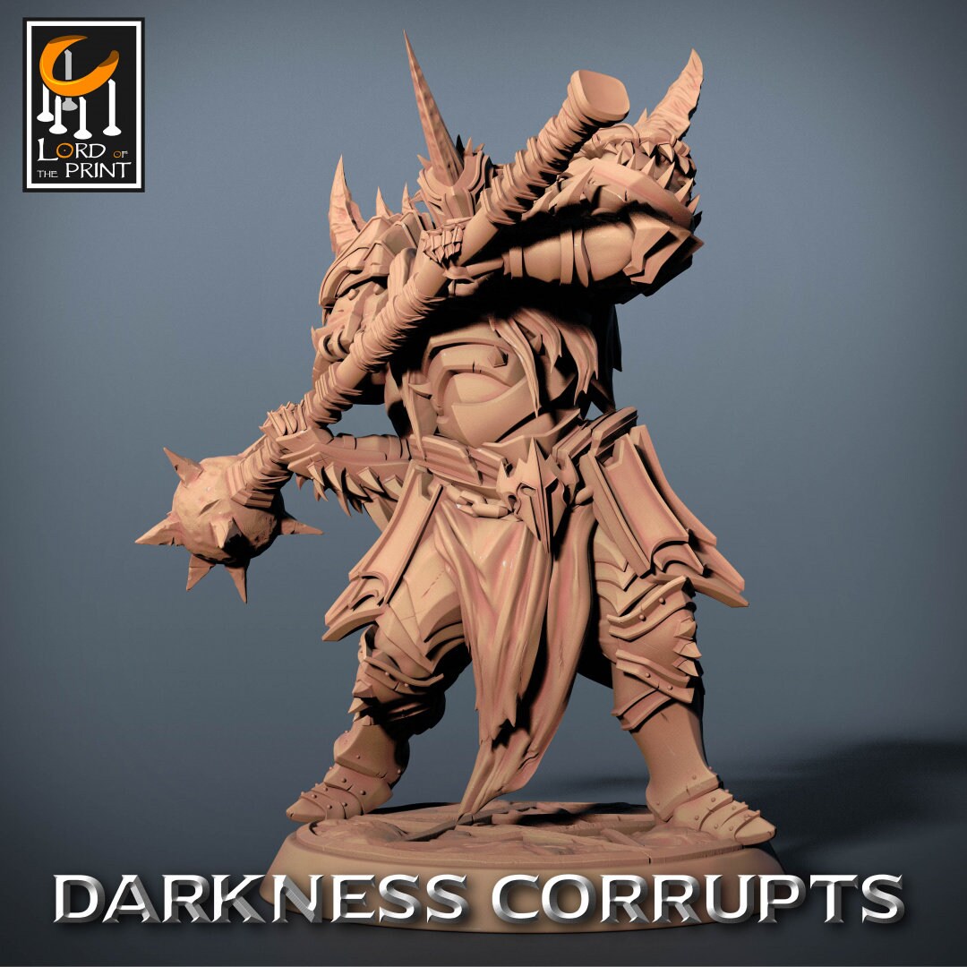 Mace Darknights | RPG Miniature for Dungeons and Dragons|Pathfinder|Tabletop Wargaming | Humanoid Miniature | Lord of the Print