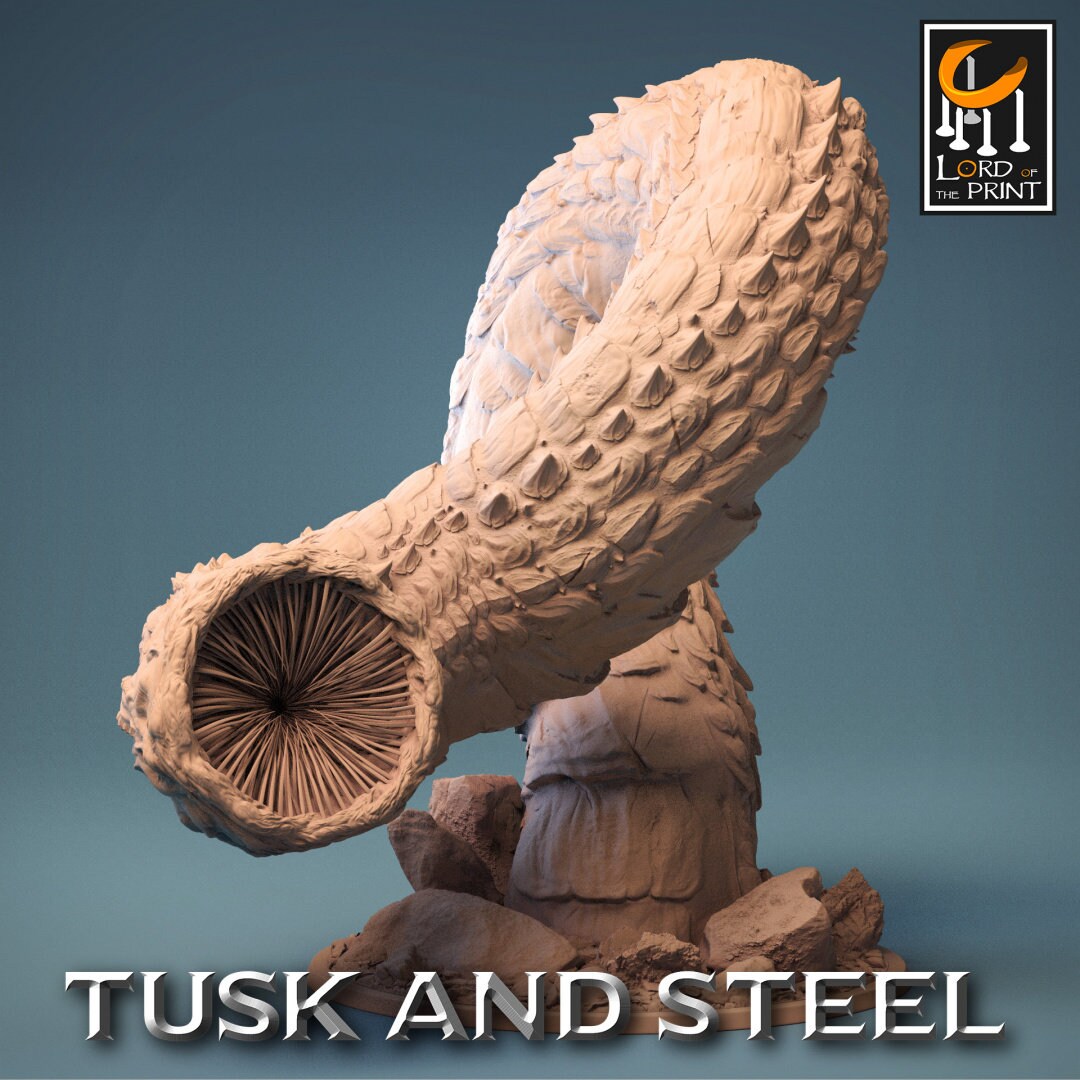 Giant Worm | RPG Miniature for Dungeons and Dragons|Pathfinder|Tabletop Wargaming | Monster Miniature | Lord of the Print
