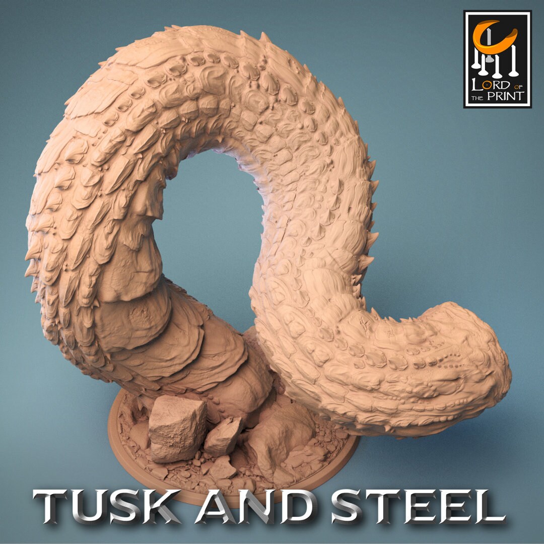 Giant Worm | RPG Miniature for Dungeons and Dragons|Pathfinder|Tabletop Wargaming | Monster Miniature | Lord of the Print
