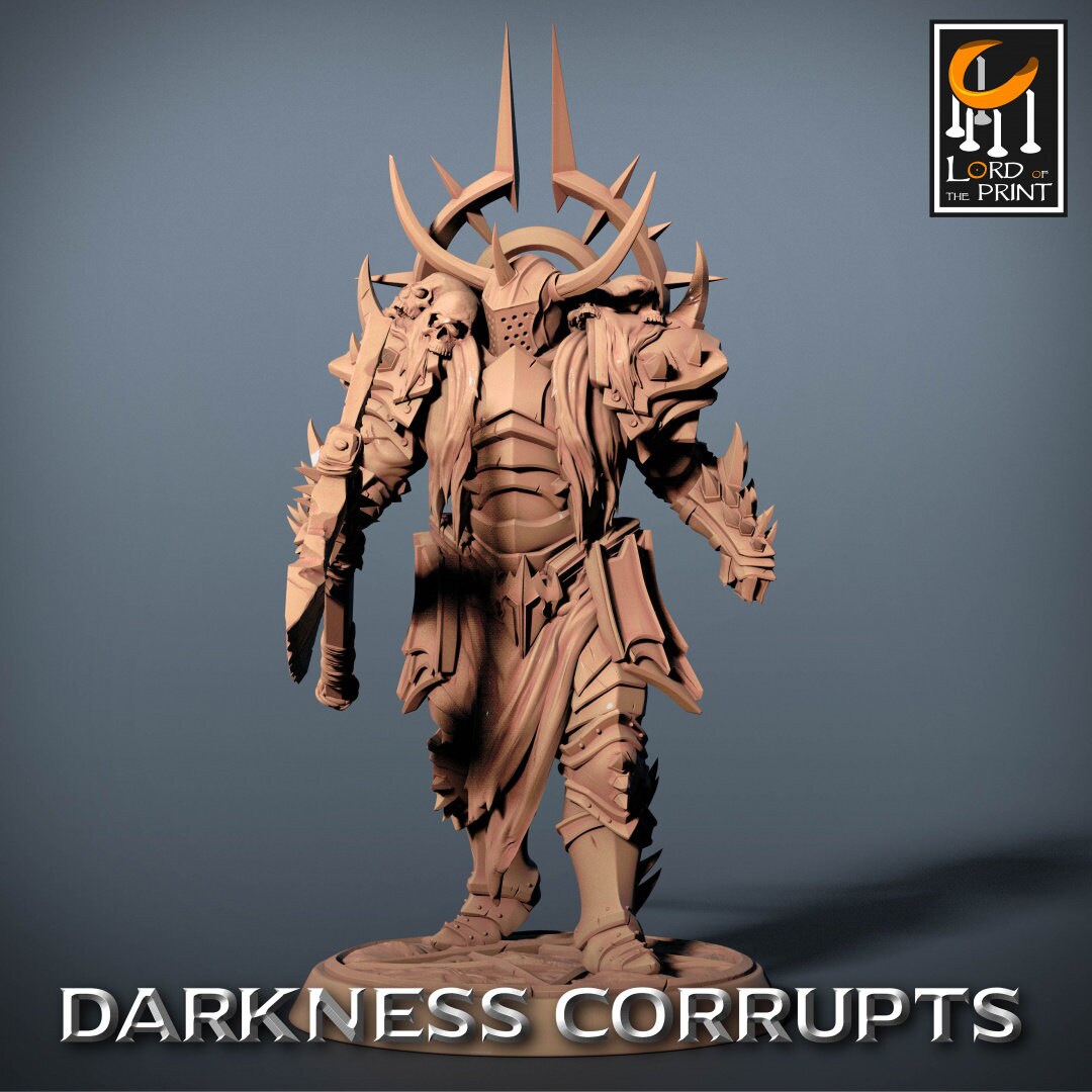 Axe Darknights | RPG Miniature for Dungeons and Dragons|Pathfinder|Tabletop Wargaming | Humanoid Miniature | Lord of the Print