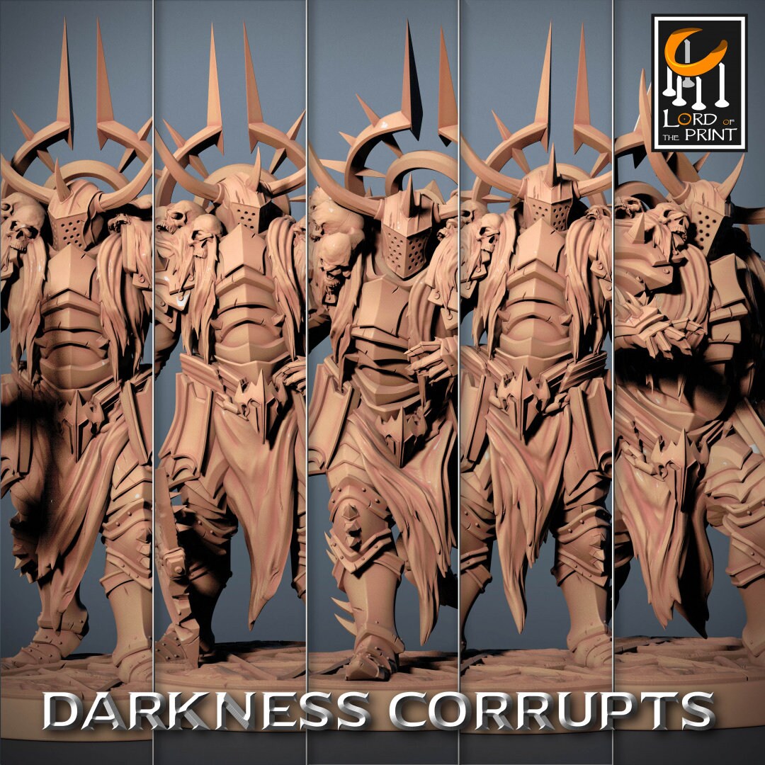 Axe Darknights | RPG Miniature for Dungeons and Dragons|Pathfinder|Tabletop Wargaming | Humanoid Miniature | Lord of the Print