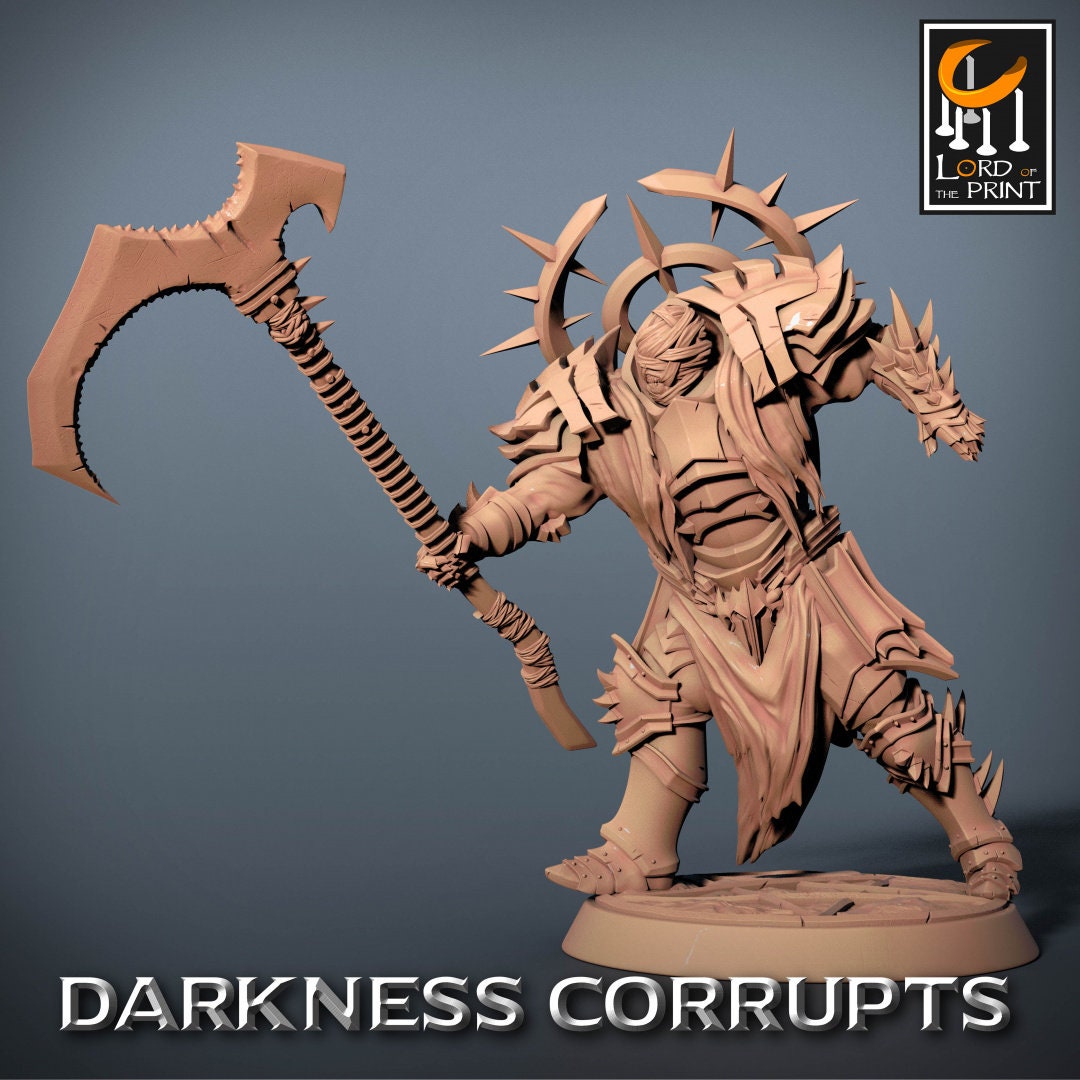 Scythe Darknights | RPG Miniature for Dungeons and Dragons|Pathfinder|Tabletop Wargaming | Humanoid Miniature | Lord of the Print