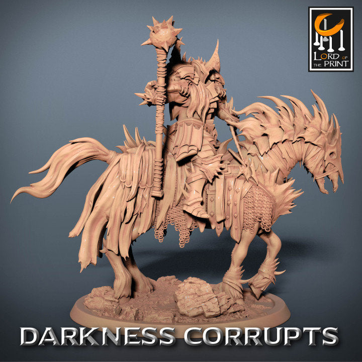 Darknight DeathHorse | RPG Miniature for Dungeons and Dragons|Pathfinder|Tabletop Wargaming | Humanoid Miniature | Lord of the Print