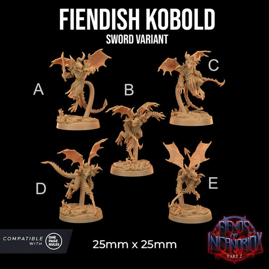 Fiendish Kobolds | RPG Miniature for Dungeons and Dragons|Pathfinder|Tabletop Wargaming | Demon Miniature | Dragon Trappers Lodge