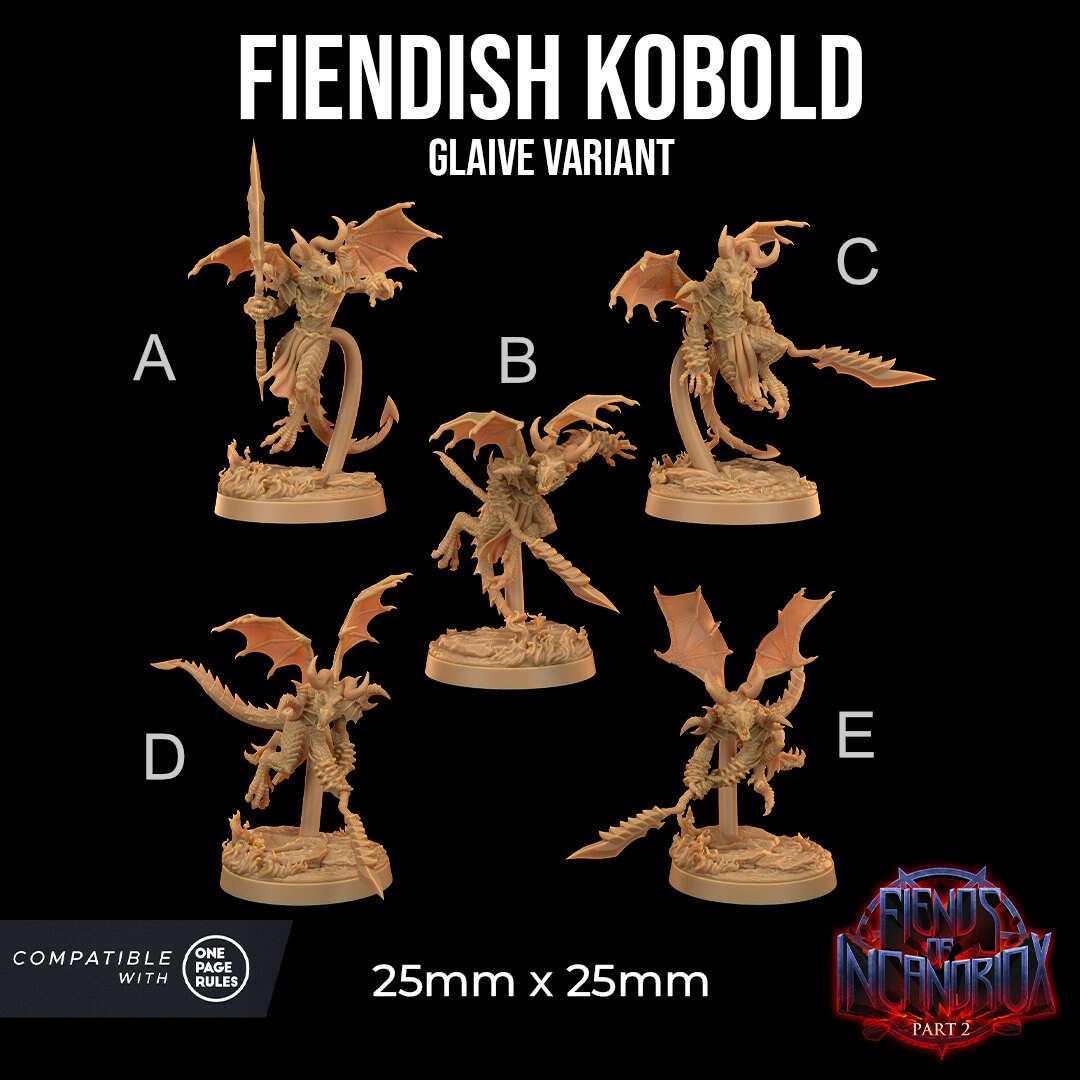 Fiendish Kobolds | RPG Miniature for Dungeons and Dragons|Pathfinder|Tabletop Wargaming | Demon Miniature | Dragon Trappers Lodge