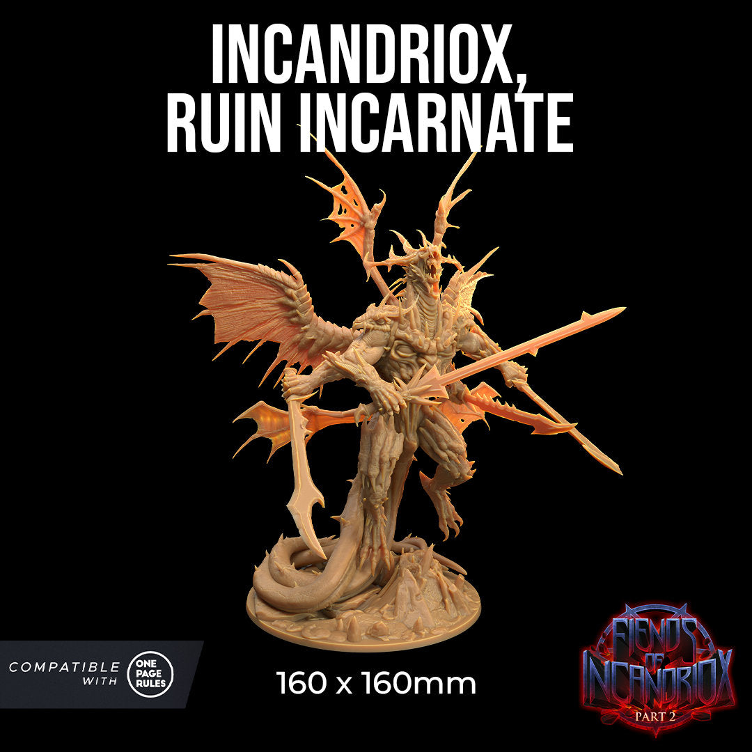 Incandriox, Ruin Incarnate | RPG Miniature for Dungeons and Dragons|Pathfinder|Tabletop Wargaming | Demon Miniature | Dragon Trappers Lodge