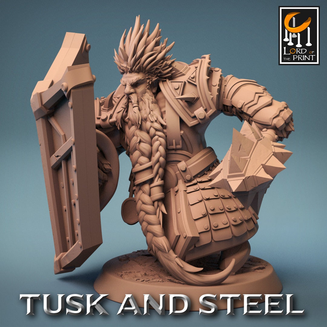 Dwarf Mace Warriors | RPG Miniature for Dungeons and Dragons|Pathfinder|Tabletop Wargaming | Humanoid Miniature | Lord of the Print