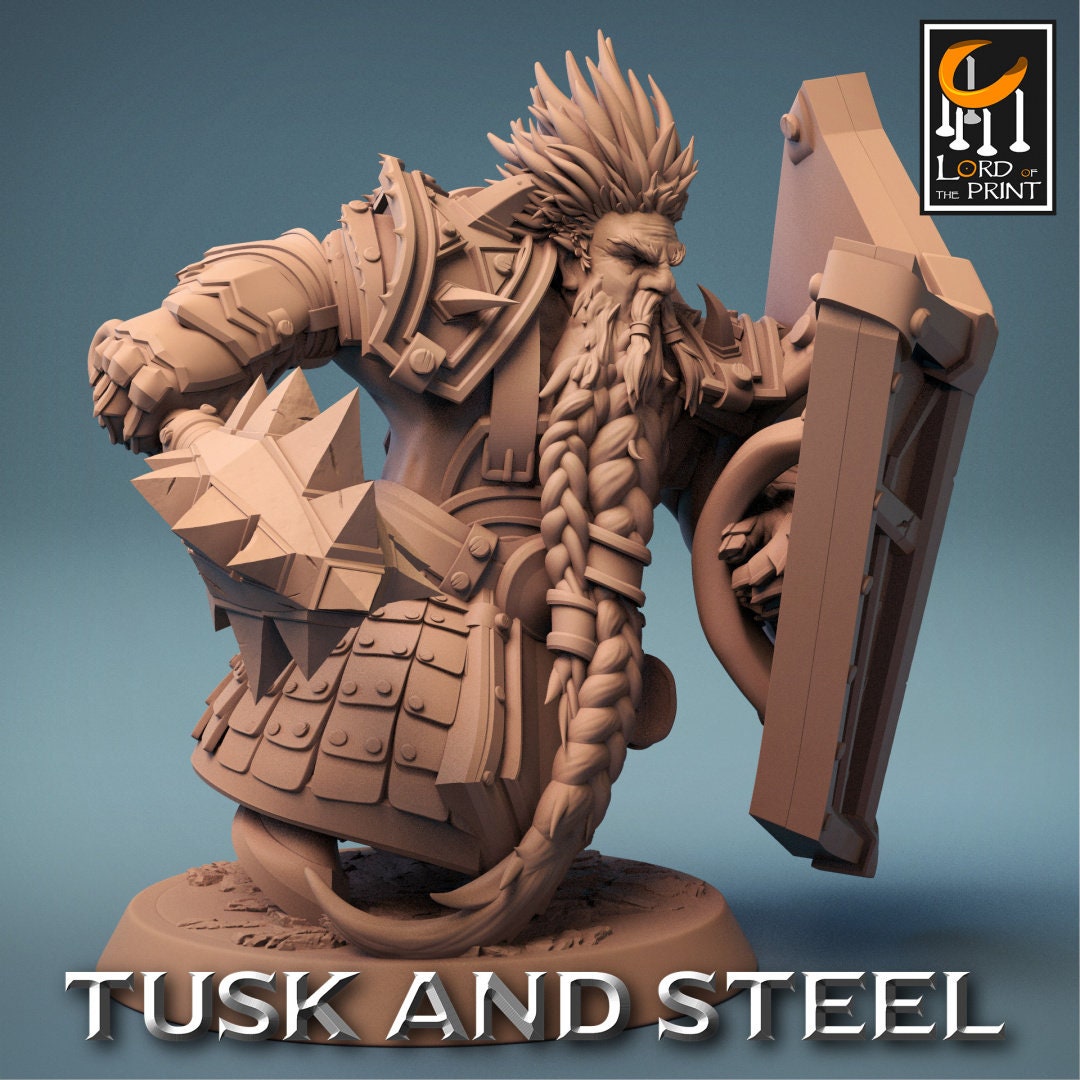 Dwarf Mace Warriors | RPG Miniature for Dungeons and Dragons|Pathfinder|Tabletop Wargaming | Humanoid Miniature | Lord of the Print