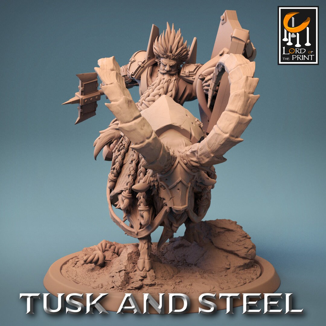Dwarf Goat Riders | RPG Miniature for Dungeons and Dragons|Pathfinder|Tabletop Wargaming | Humanoid Miniature | Lord of the Print