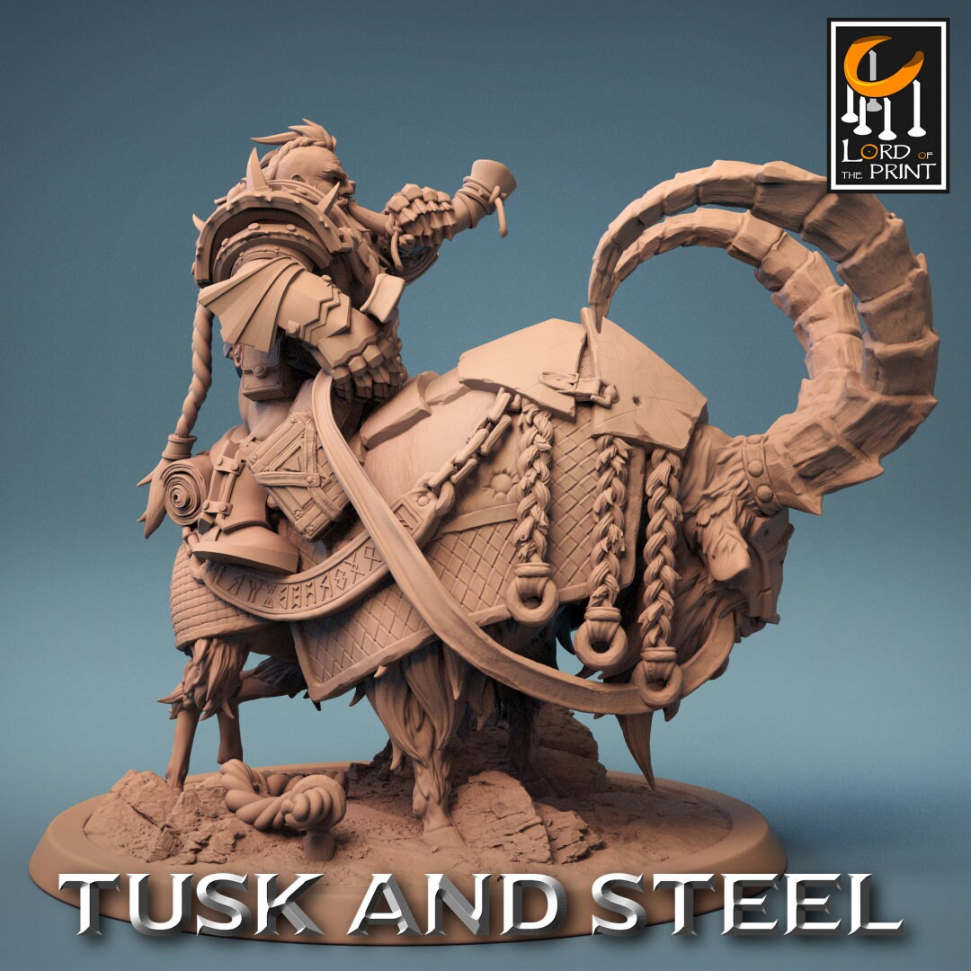 Dwarf Goat Riders | RPG Miniature for Dungeons and Dragons|Pathfinder|Tabletop Wargaming | Humanoid Miniature | Lord of the Print