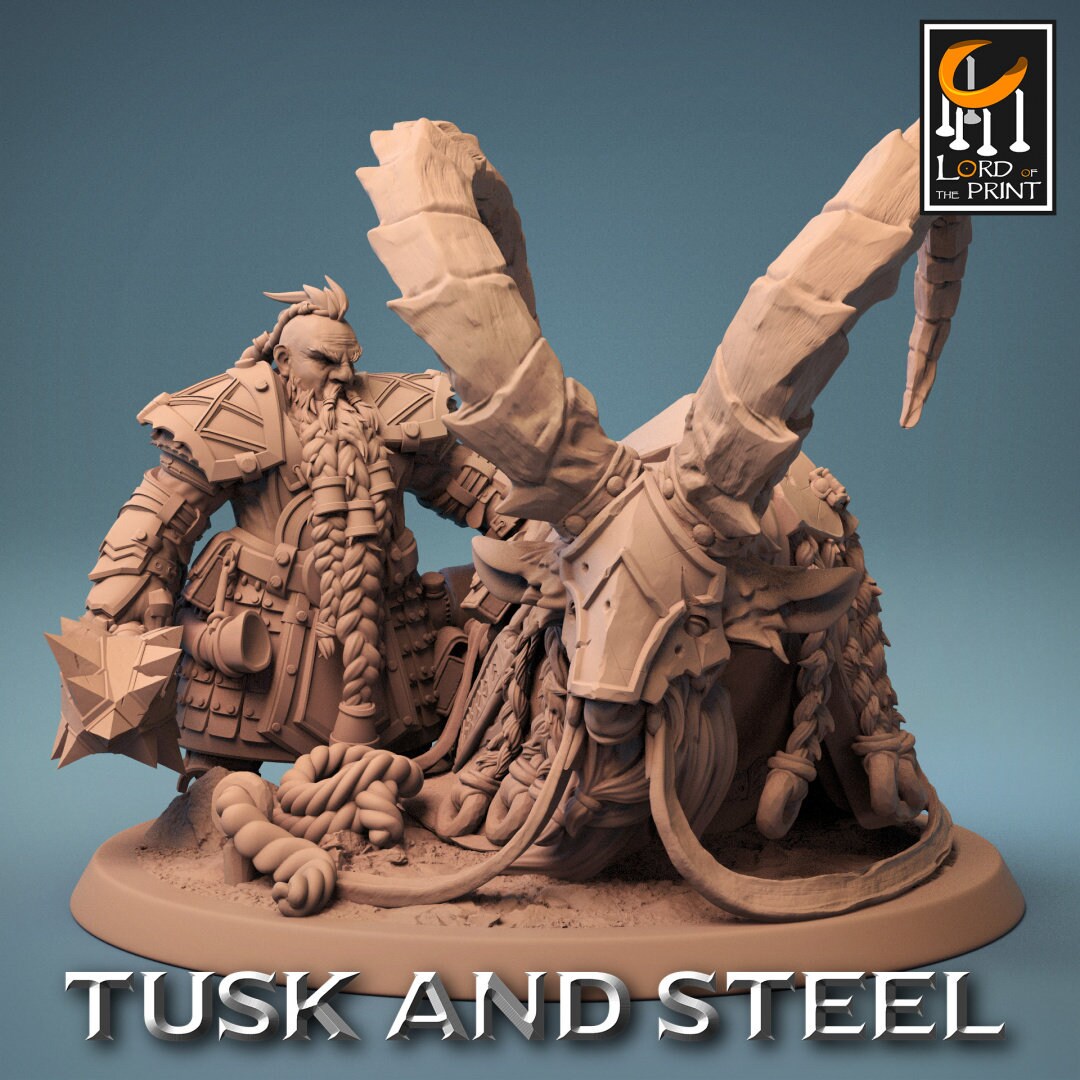 Dwarf Goat Riders | RPG Miniature for Dungeons and Dragons|Pathfinder|Tabletop Wargaming | Humanoid Miniature | Lord of the Print