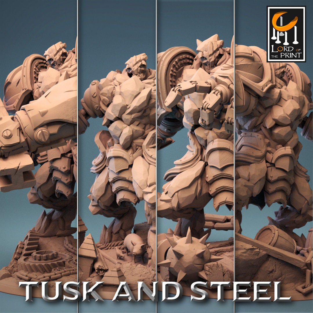 Ferrumrock Golems | RPG Miniature for Dungeons and Dragons|Pathfinder|Tabletop Wargaming | Construct Miniature | Lord of the Print