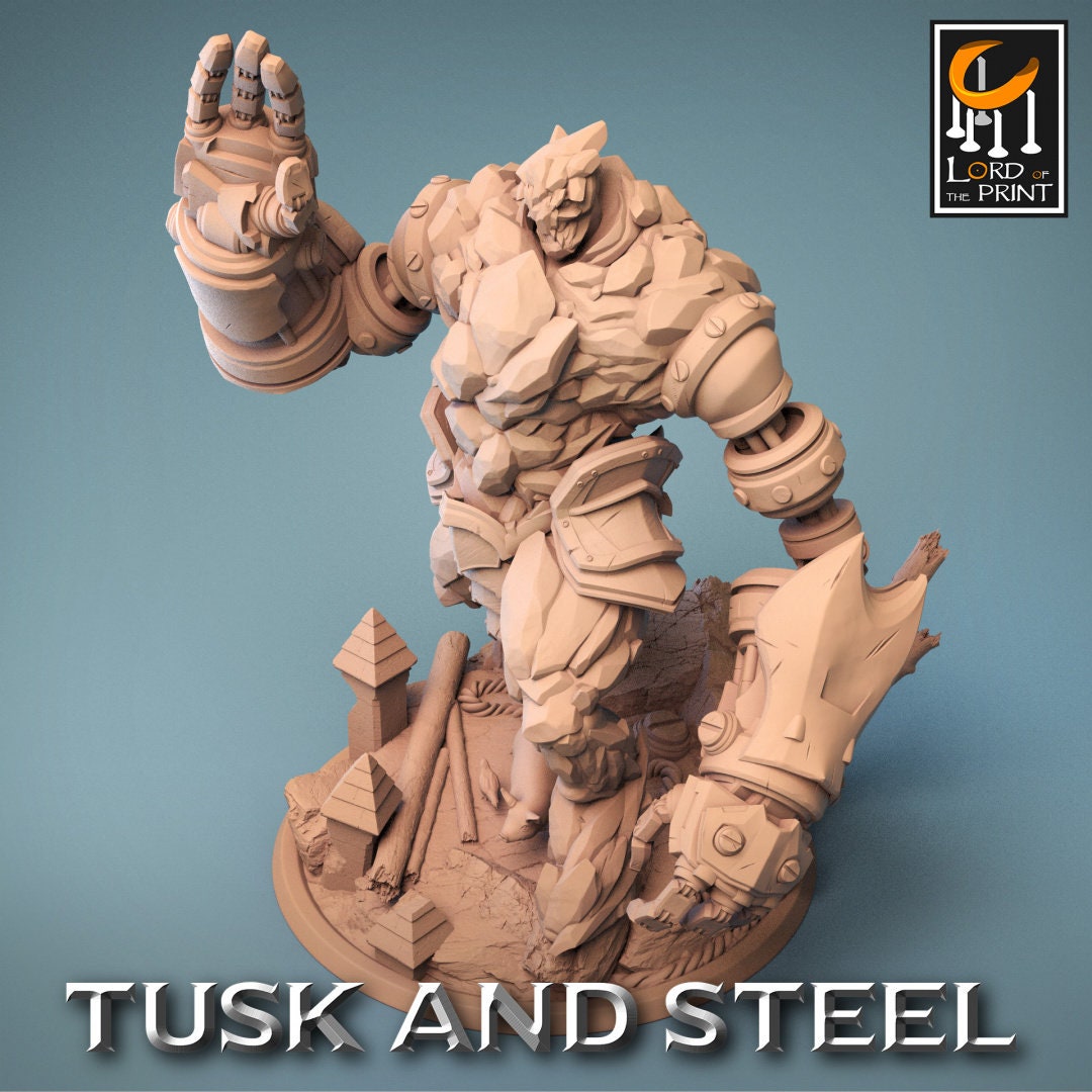 Ferrumrock Golems | RPG Miniature for Dungeons and Dragons|Pathfinder|Tabletop Wargaming | Construct Miniature | Lord of the Print
