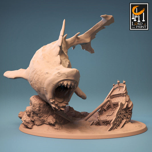 Megalodon | RPG Miniature for Dungeons and Dragons|Pathfinder|Tabletop Wargaming | Monster Miniature | Lord of the Print