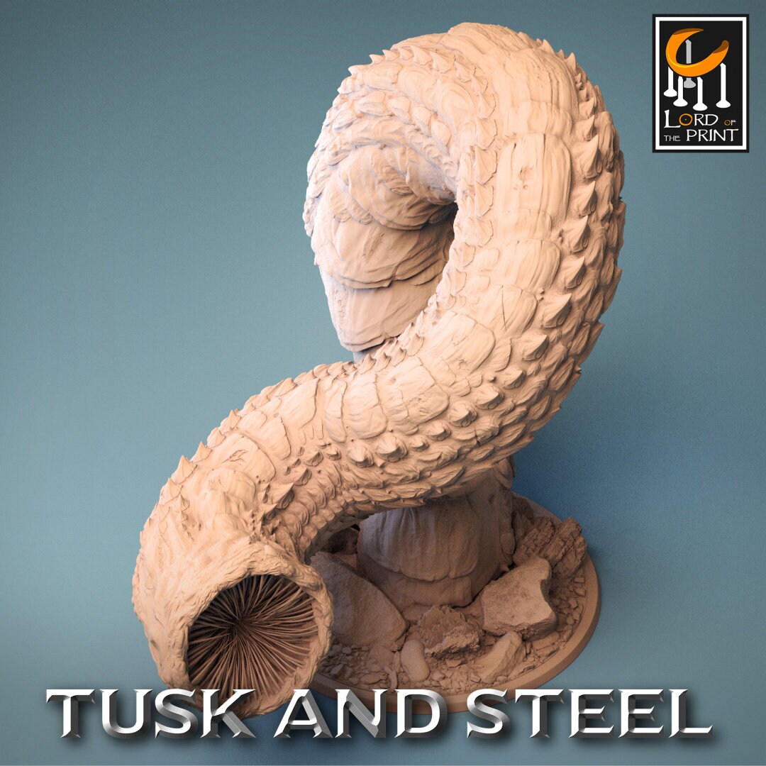 Giant Worm | RPG Miniature for Dungeons and Dragons|Pathfinder|Tabletop Wargaming | Monster Miniature | Lord of the Print