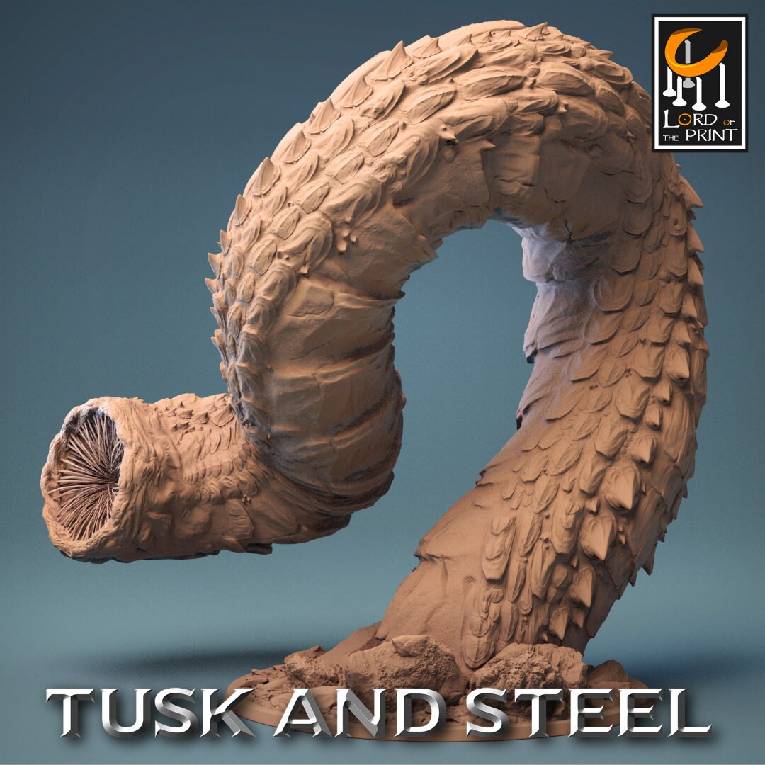Giant Worm | RPG Miniature for Dungeons and Dragons|Pathfinder|Tabletop Wargaming | Monster Miniature | Lord of the Print