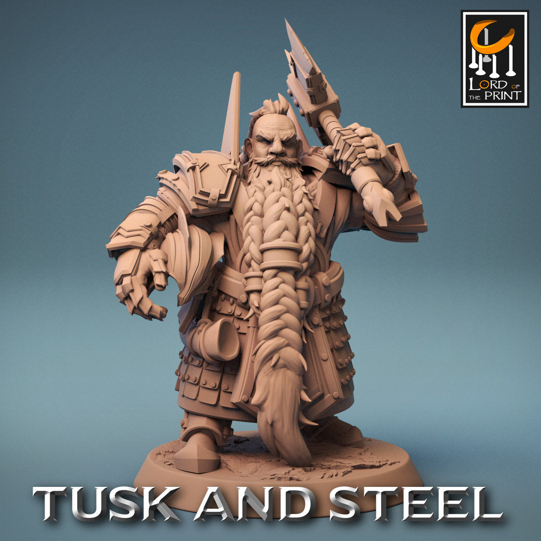 Dwarf Axe Warriors | RPG Miniature for Dungeons and Dragons|Pathfinder|Tabletop Wargaming | Humanoid Miniature | Lord of the Print