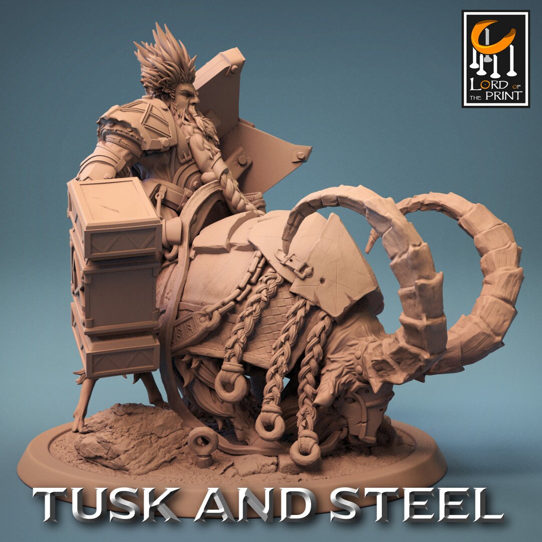 Dwarf Goat Riders | RPG Miniature for Dungeons and Dragons|Pathfinder|Tabletop Wargaming | Humanoid Miniature | Lord of the Print
