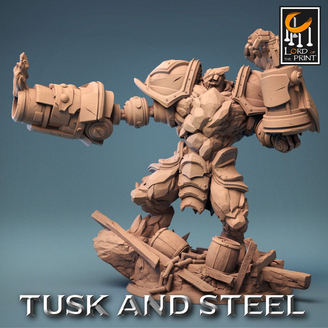 Ferrumrock Golems | RPG Miniature for Dungeons and Dragons|Pathfinder|Tabletop Wargaming | Construct Miniature | Lord of the Print