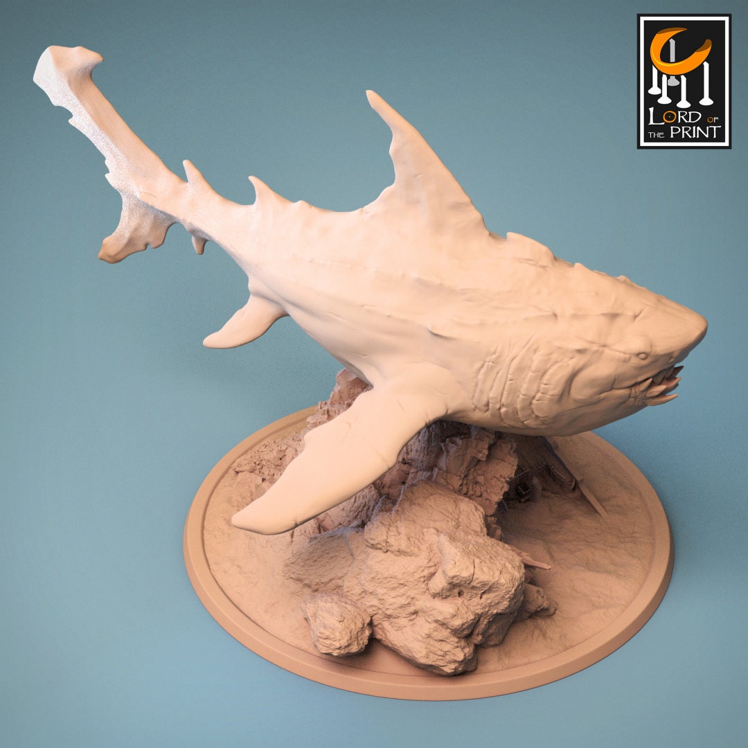 Megalodon | RPG Miniature for Dungeons and Dragons|Pathfinder|Tabletop Wargaming | Monster Miniature | Lord of the Print