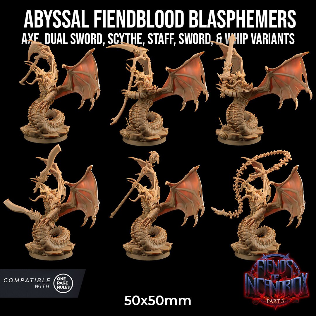 Abyssal Fiendblood Blasphemer | RPG Miniature for Dungeons and Dragons|Pathfinder|Tabletop Wargaming | Demon Mini | Dragon Trappers Lodge