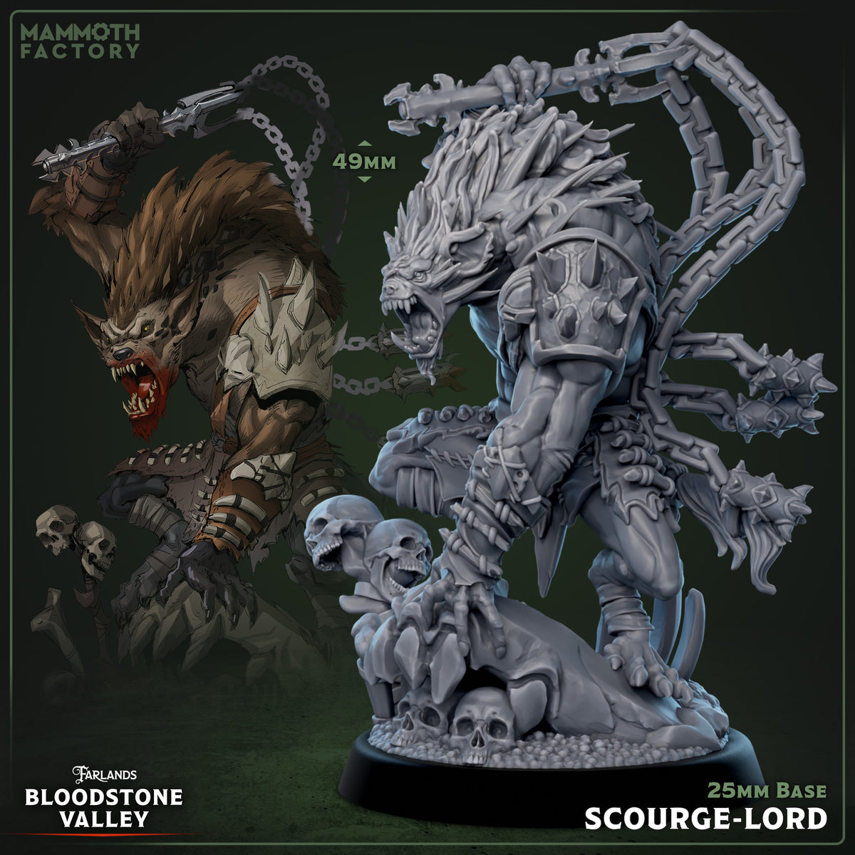 Scourge Miniatures Gnoll Scourge-Lord | D&D Miniature | Crafted Campaigns UK