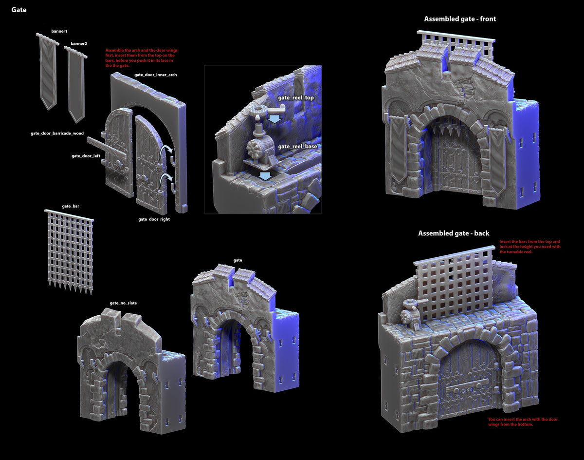 Modular Walls and Gate | D&D Terrain