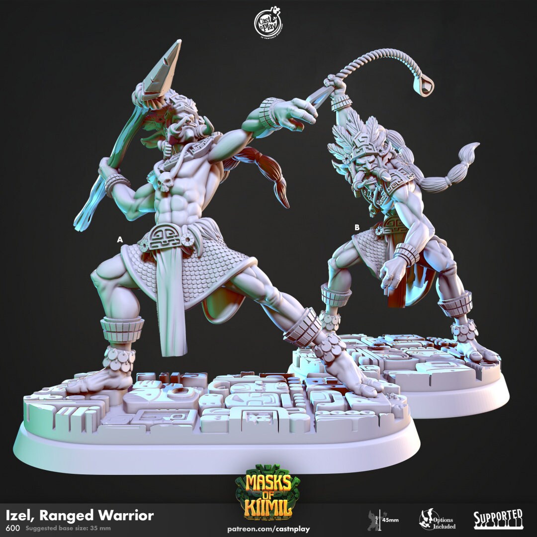 Izel, Ranged Warrior | RPG Miniature for Dungeons and Dragons|Pathfinder|Tabletop Wargaming | Humanoid Miniature | Cast N Play