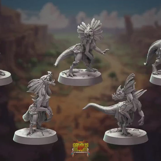 Unega Raptors | RPG Miniature for Dungeons and Dragons|Pathfinder|Tabletop Wargaming | Dinosaur Miniature | Cast N Play