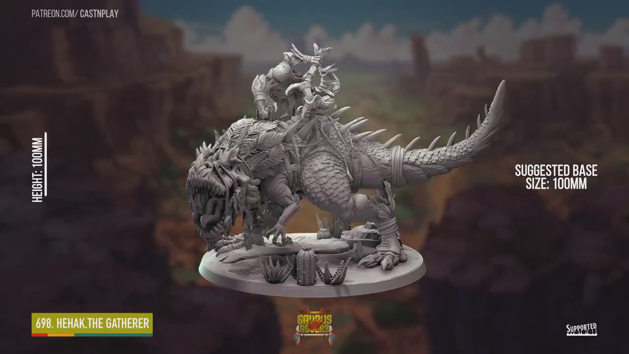 Dinosaur Warchief | RPG Miniature for Dungeons and Dragons|Pathfinder|Tabletop Wargaming | Dinosaur Miniature | Cast N Play