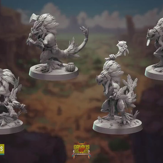 Unega Protectors | RPG Miniature for Dungeons and Dragons|Pathfinder|Tabletop Wargaming | Dinosaur Miniature | Cast N Play