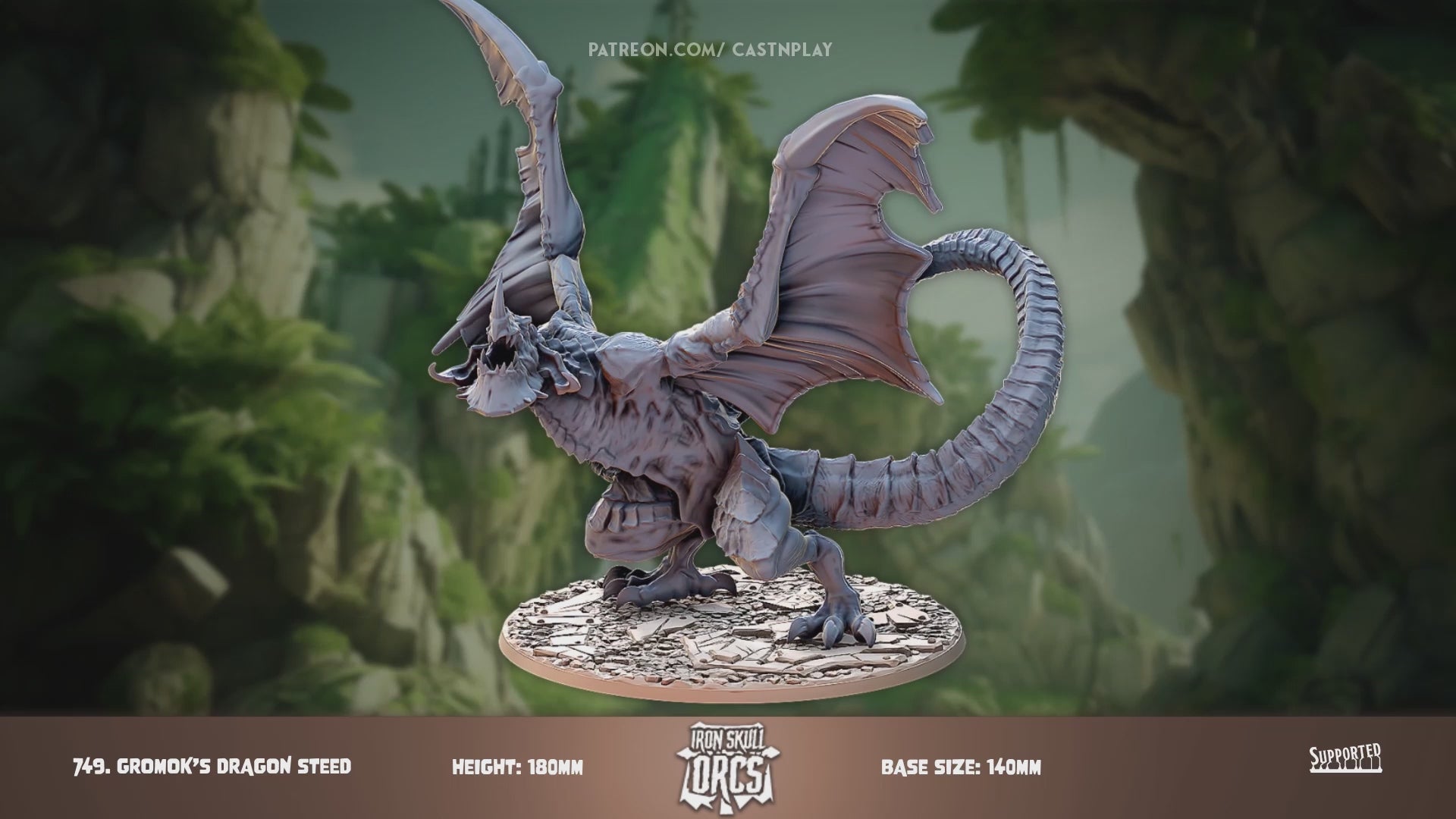 Gromok's Dragon Steed | Orc Miniature | Tabletop Miniature