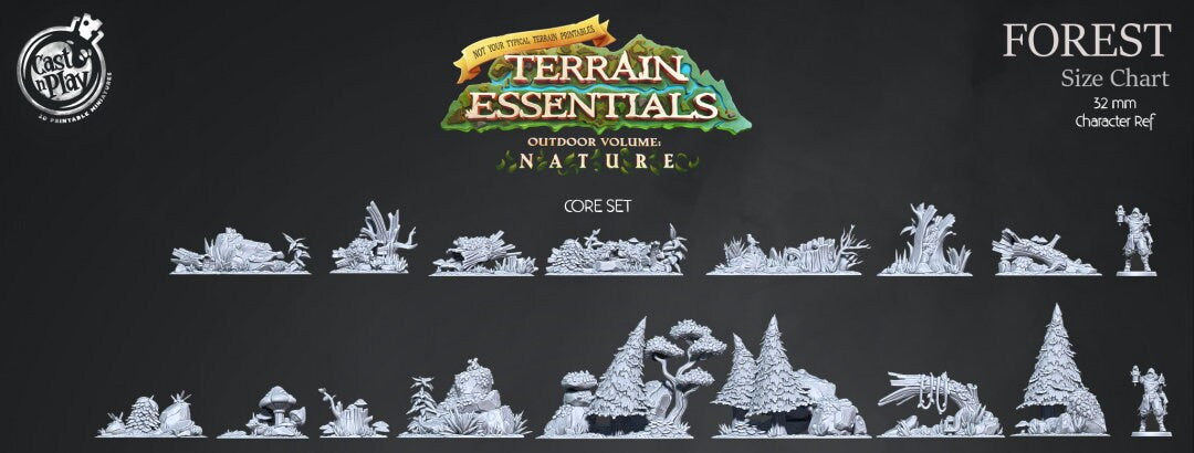 Forest Scatter Terrain | RPG Miniature for Dungeons and Dragons|Pathfinder|Tabletop | Scatter Terrain | Cast N Play