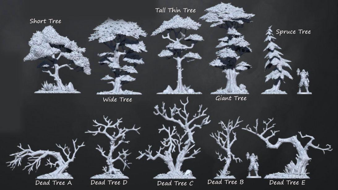 Trees | Forest Terrain | RPG Miniature for Dungeons and Dragons|Pathfinder|Tabletop | Scatter Terrain | Cast N Play