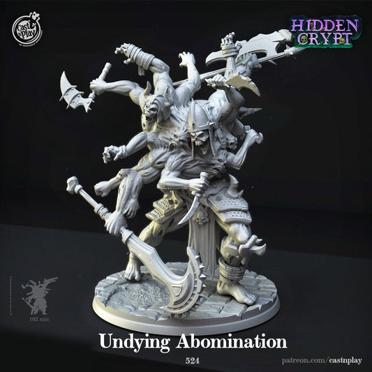 Undying Abomination | RPG Miniature for Dungeons and Dragons|Pathfinder|Tabletop Wargaming | Undead Miniature | Cast N Play