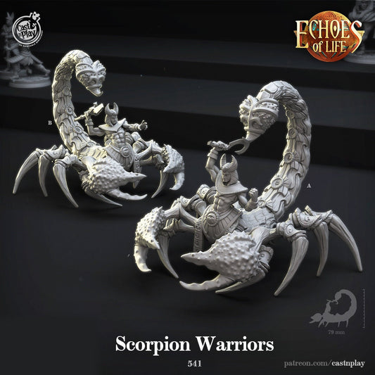 Scorpion Warriors | RPG Miniature for Dungeons and Dragons|Pathfinder|Tabletop Wargaming | Monster Miniature | Cast N Play