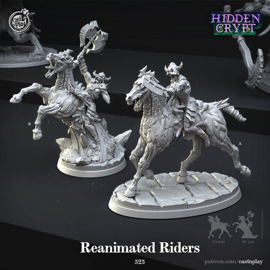 Reanimated Riders | RPG Miniature for Dungeons and Dragons|Pathfinder|Tabletop Wargaming | Undead Miniature | Cast N Play