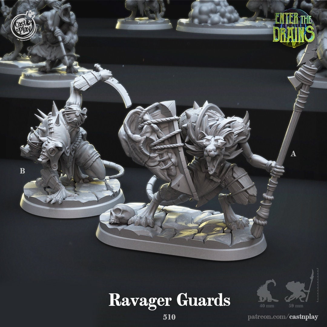 Ravager Guards | RPG Miniature for Dungeons and Dragons|Pathfinder|Tabletop | Humanoid Miniature | Cast N Play