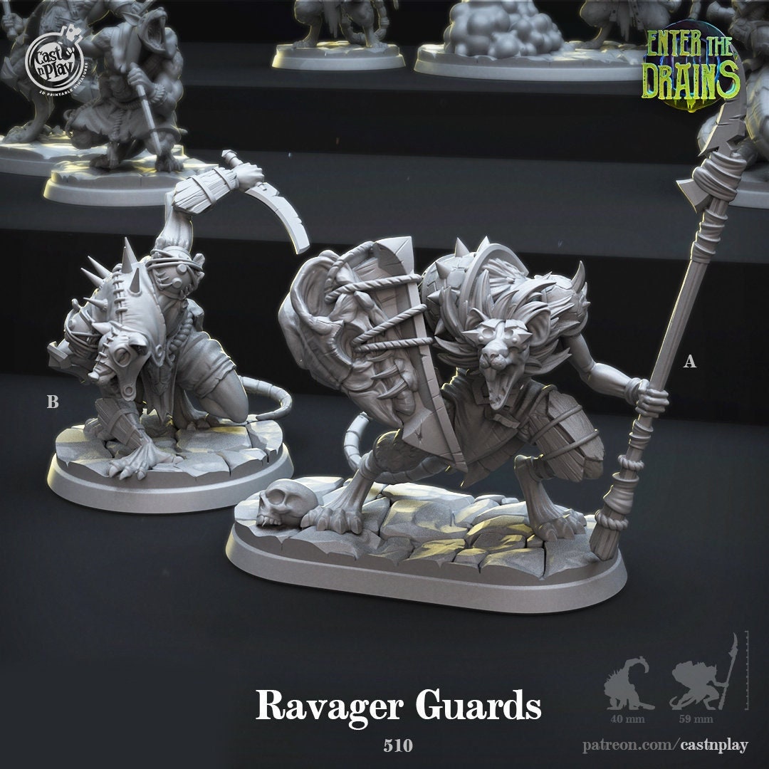Pathfinder Ravager Ravager Guards | RPG Miniature for Dungeons and Dragons|Pathfinder|Tab