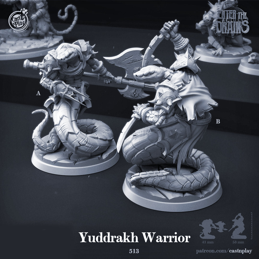 Yuddrakh Warriors | RPG Miniature for Dungeons and Dragons|Pathfinder|Tabletop Wargaming | Humanoid Miniature | Cast N Play