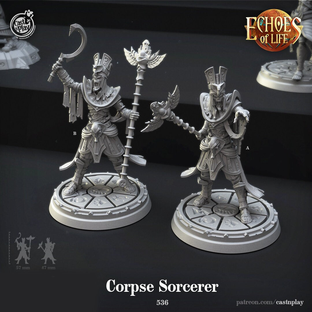 Corpse Sorcerer | RPG Miniature for Dungeons and Dragons|Pathfinder|Tabletop Wargaming | Miniature | Cast N Play
