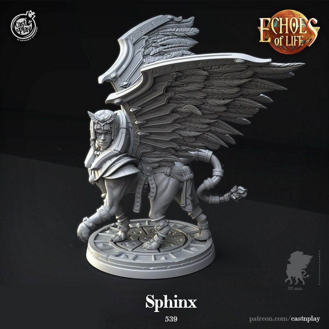 Sphinx | RPG Miniature for Dungeons and Dragons|Pathfinder|Tabletop Wargaming | Miniature | Cast N Play