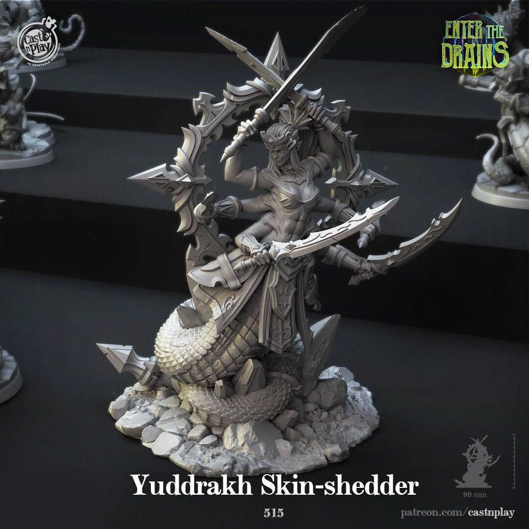 Yuddrakh Skin-shedder | RPG Miniature for Dungeons and Dragons|Pathfinder|Tabletop Wargaming | Monster Miniature | Cast N Play